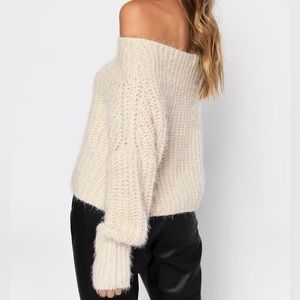 NWT Garage off the shoulder cropped sweater
